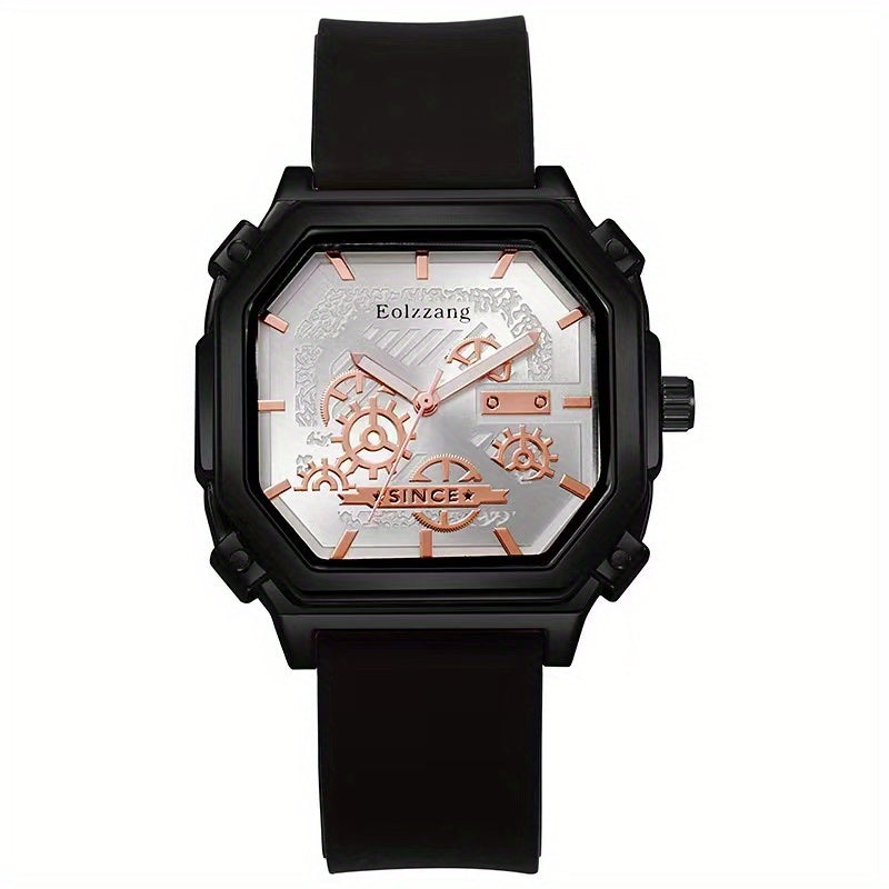 Waterproof Chronograph Wristwatch Analog Leather Strap Watch For Boys
