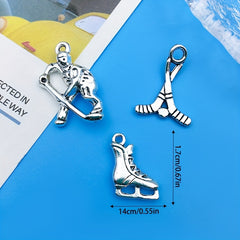 10pcs Hockey Pendants For DIY Jewelry Making