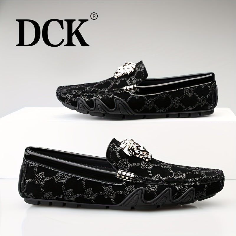 Men's Metallic Decor Moccasin Loafers