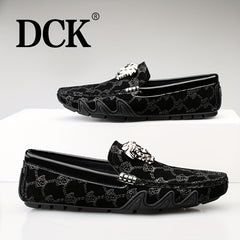 Men's Metallic Decor Moccasin Loafers