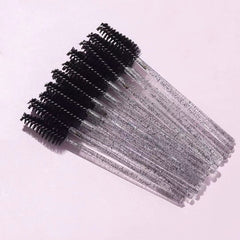 25pcs Glitter Eyebrow Eyelash Brushes Comb Mascara Wands