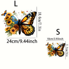 2pcs Butterfly Shape Heat Transfer Stickers For T shirt Jeans