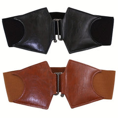 Vintage Wide Elastic Dress Belt Stylish Women Waist Belt Cinch Coat Belts