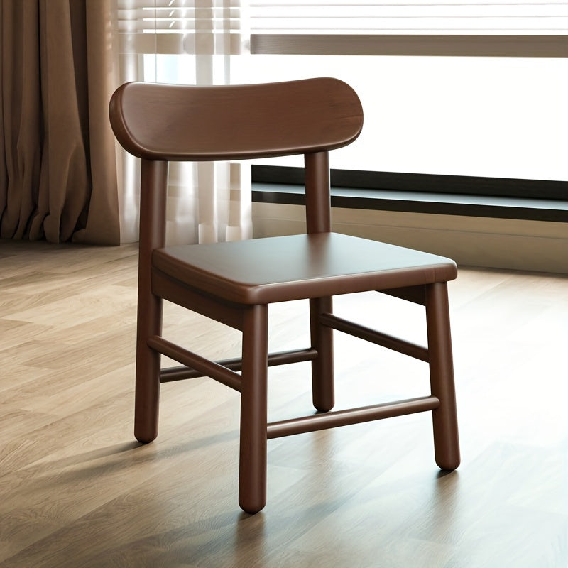 Small Stool With Back Walnut Solid Wood Chair Adult