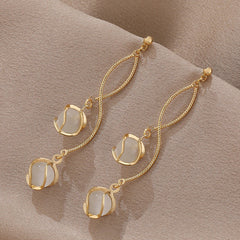 Tassel Opal Earrings Women Girls Party Prom Decor