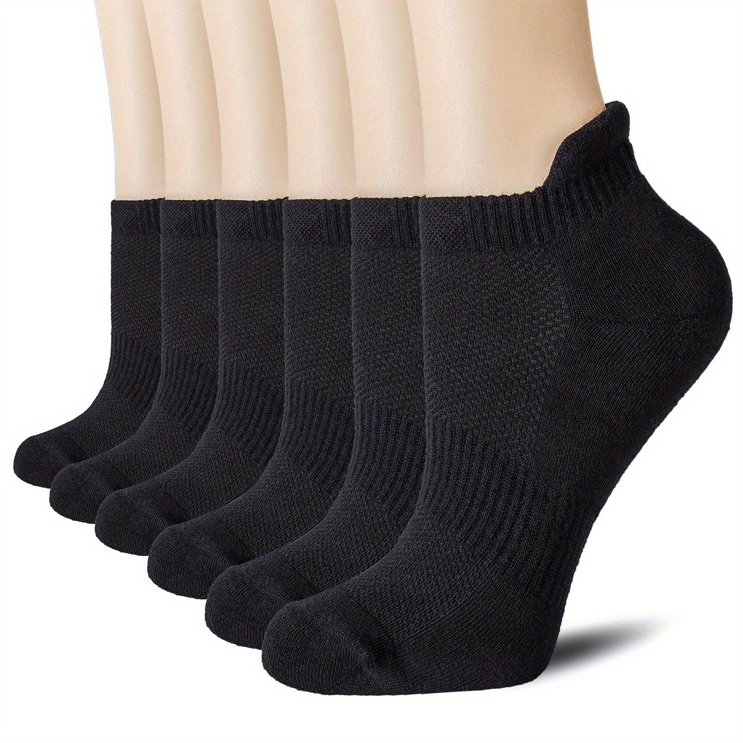 6 Pairs Low Cut Ankle Socks for Running Breathable Moisture Wicking Durable