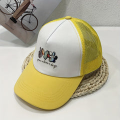 Love Dog Trucker Hat Cartoon Printed Baseball Cap Mesh Sun Hats