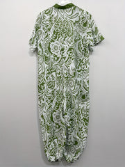  Floral Print Button Up Short Sleeve Jumpsuit