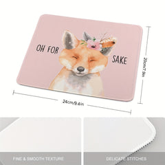 Pink Fox Mouse Pad Non Slip Rubber Base