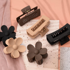 Matte Flower Hair Clips Thick Flower Hair Pin Claw Shaped Hair Pin