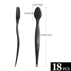 18pcs Silicone Lip Scrub Brush Double Sided Lip Face Exfoliating Scrubber