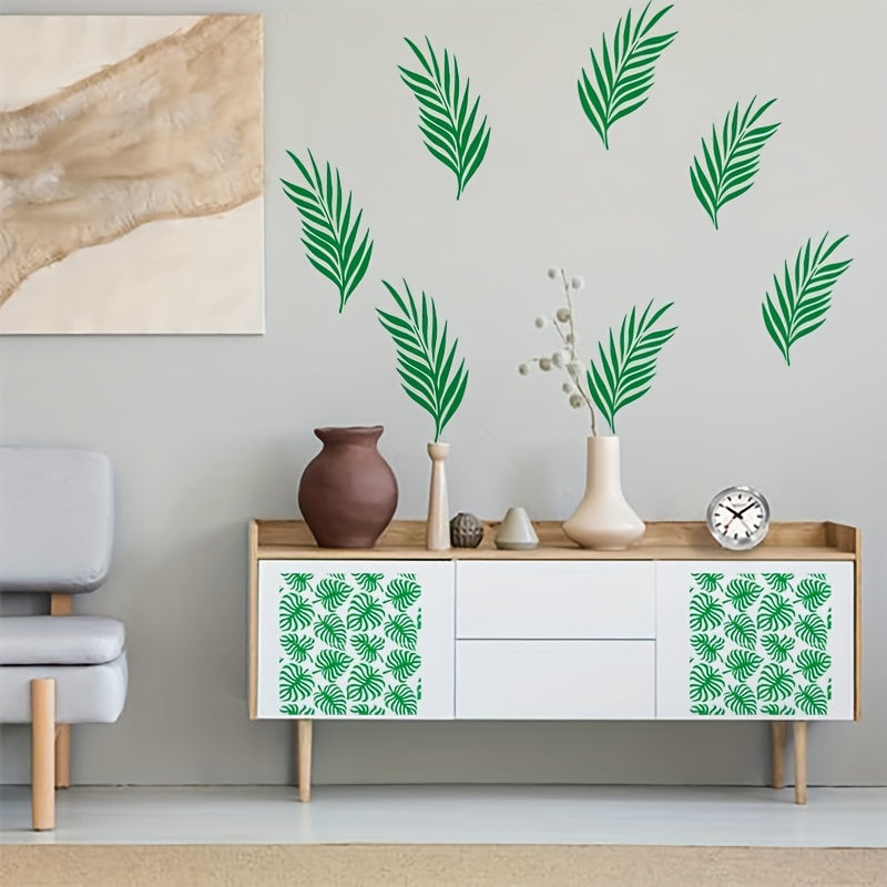 Leaves Pattern Stencils for DIY Painting on Photo Frame Fabric Boards Furniture