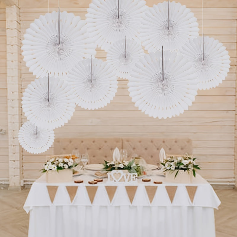 3pcs Hollow Out Paper Fan Party Decorations
