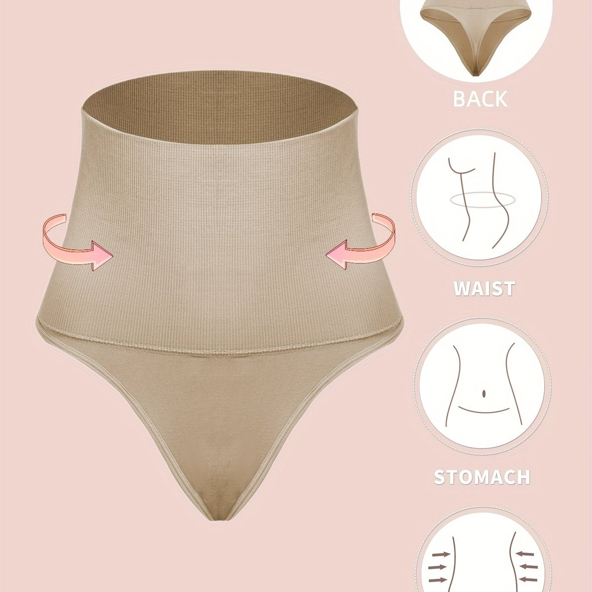 High Waist Shaping Thongs Tummy Control Slimmer Panties