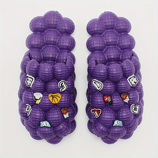 Men's Platform Bubble Slides with Charms Kids Outdoor Beach Shoes
