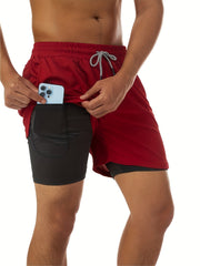 Men's 2 In 1 Lightweight Cotton Training Shorts