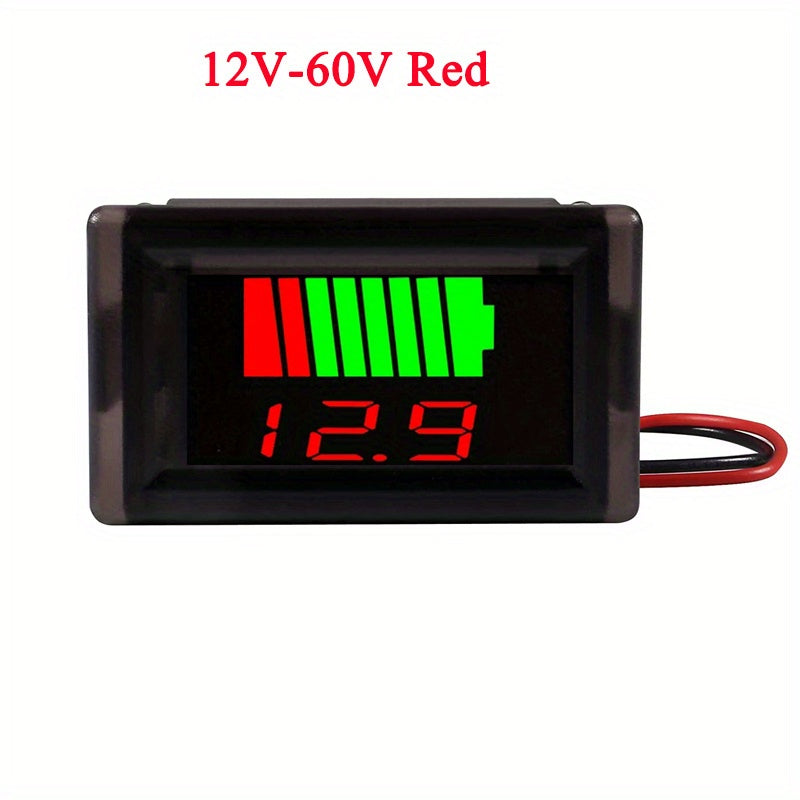 Car Charge Level Indicator LED Tester Voltmeter 12V-72V Lithium Capacity Meter