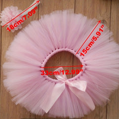 2pcs Baby Rabbit Skirt Headband Children's Photography Clothing Pink Purple