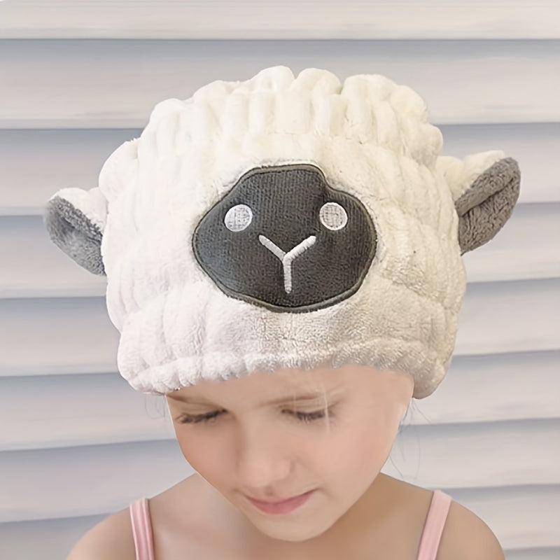 Cartoon Hair Drying Cap Coral Fleece Hair Towel Absorbent Quick drying