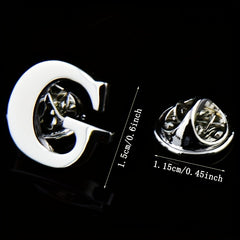 Men's Letter Brooch Shirt Collar Pin Suit Decoration