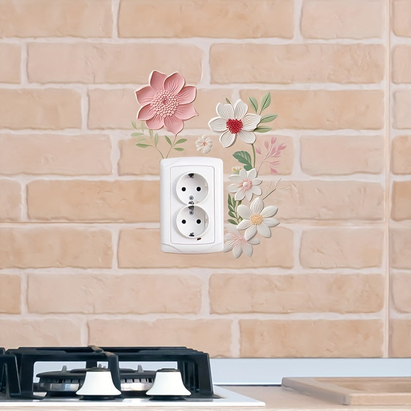 Floral Wall Stickers for Switch & Outlet Covers Vinyl Decal Home Decor