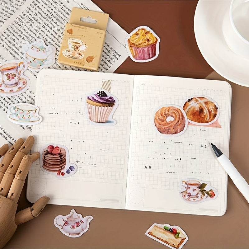 46pcs Afternoon Tea Decorative Stationery Stickers Set Scrapbooking DIY Album