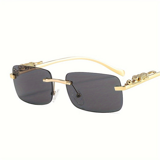 Gradient Tint Golden Frame Sunglasses Vintage Oversized Square