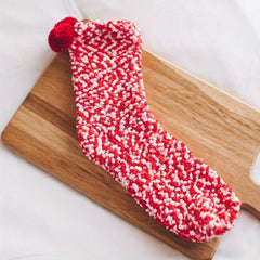 Fuzzy Pompom Socks Thick Cozy Floor Stockings
