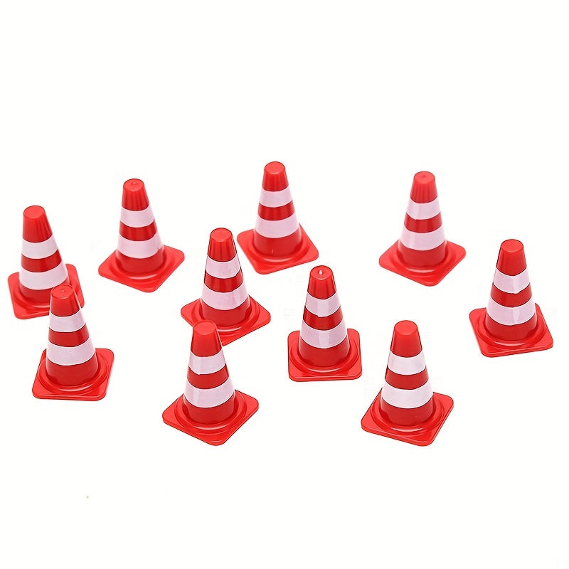 10 Mini Plastic Traffic Cones for Sports Training and Party Supplies
