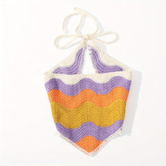 Wavy Colored Hair Band Crochet Knitted Bandana Sweet Adjustable Headdress