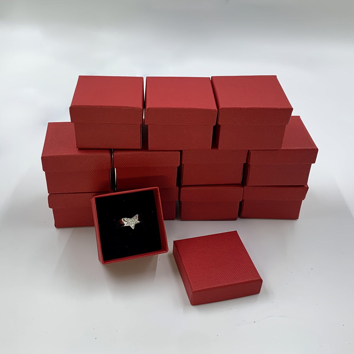 12pcs Ring Packaging Box Jewelry Box Small Business Supplies Wedding Decor
