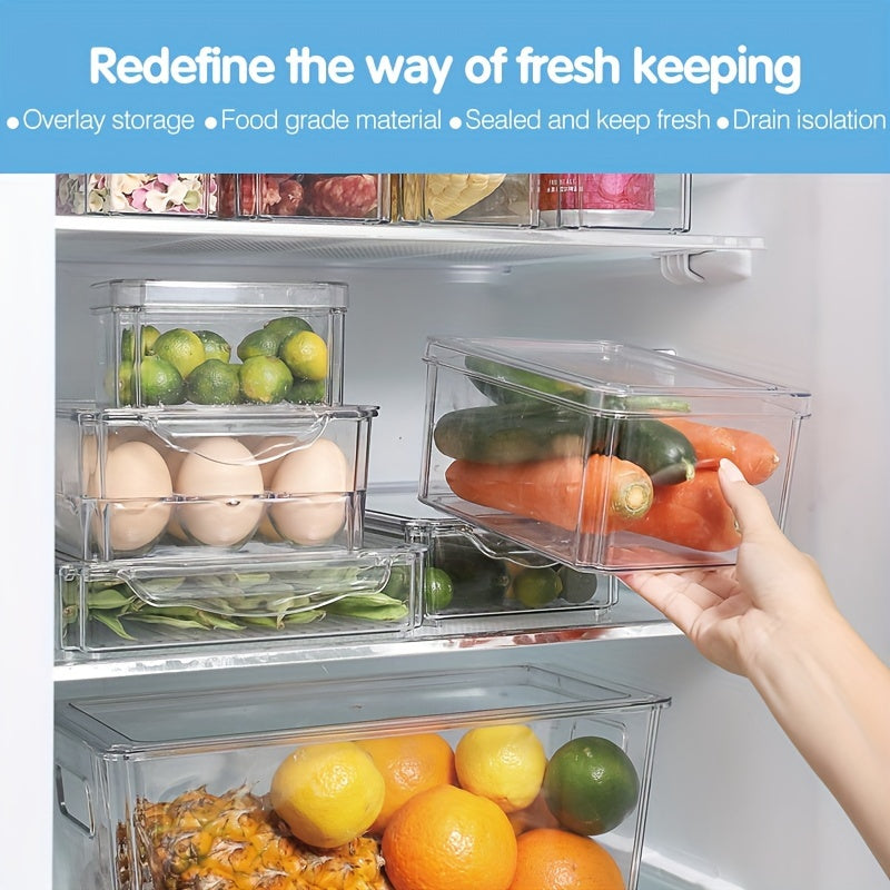 6pcs Refrigerator Storage Box Transparent PET Storage Box