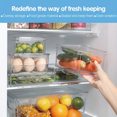6pcs Refrigerator Storage Box Transparent PET Storage Box