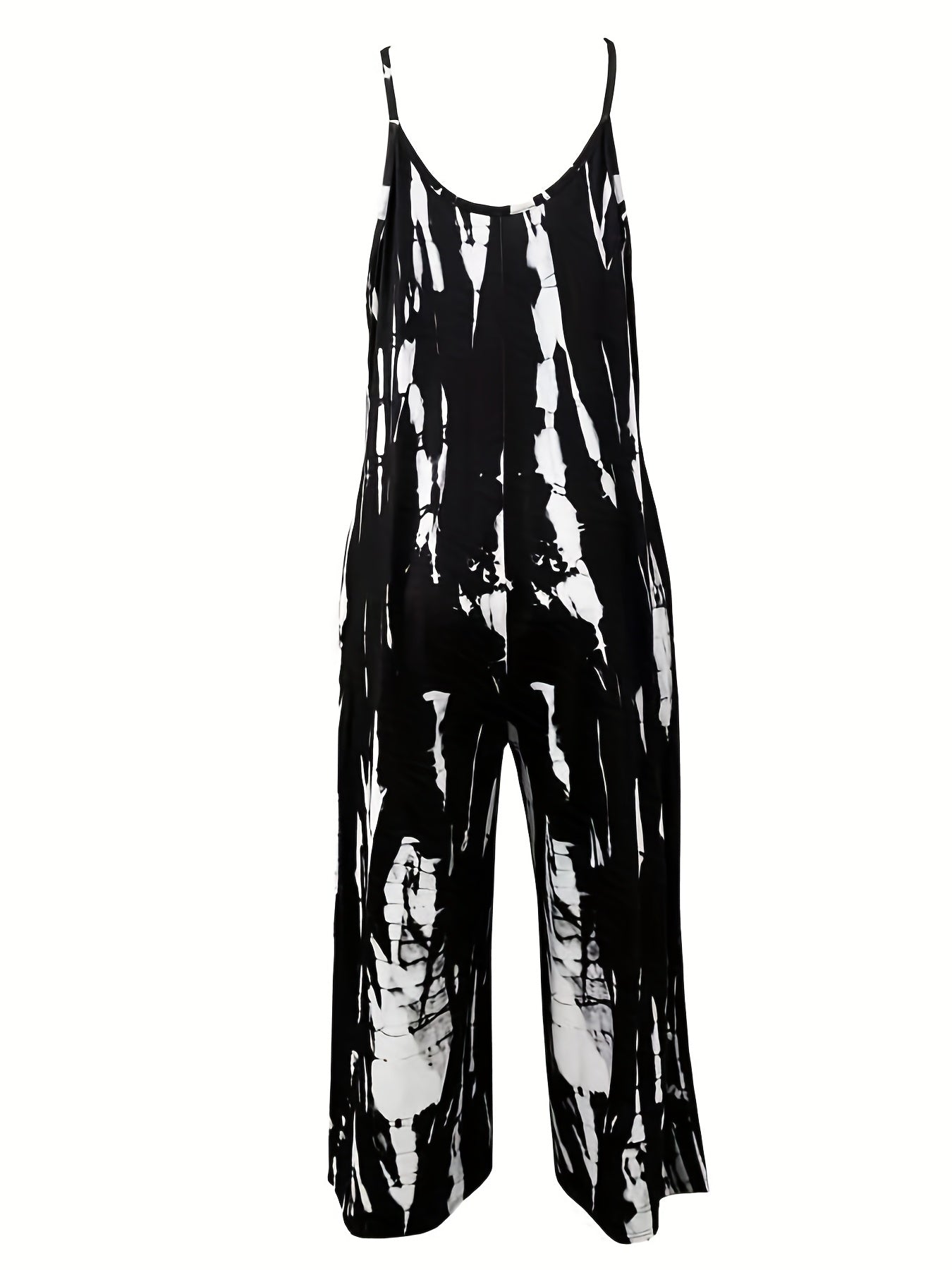  Tie Dye Round Neck Wide Leg Jumpsuit