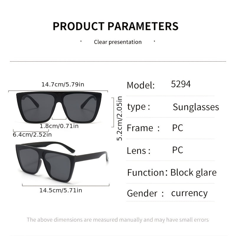 Big Frame Square Sunglasses Solid Sunglasses for Women