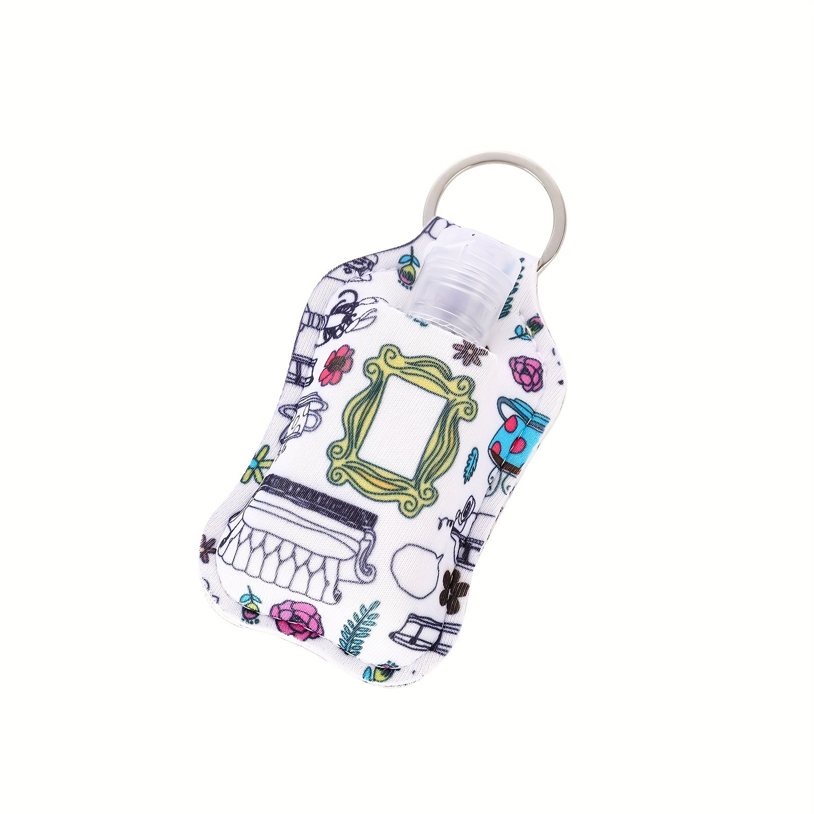 Marble Pattern Lipstick Holder Keychain - Travel Accessory