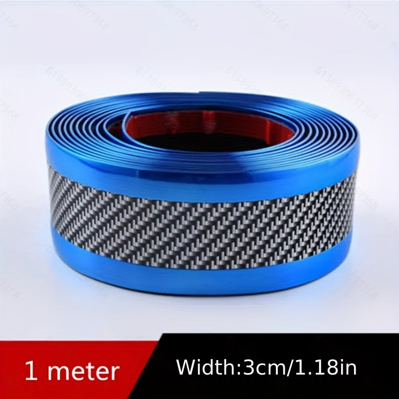 Car Door Sill Protector Rubber Strip Carbon Fiber Bumper Film Sticker