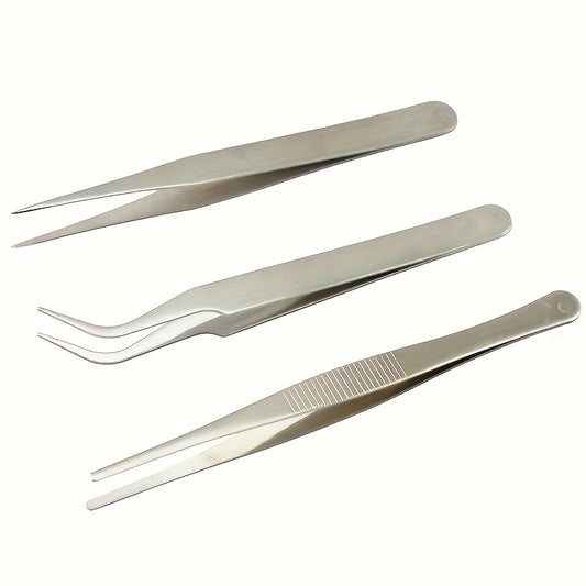 3pcs Electronic Tweezers Set for Industrial Lab Gardening DIY