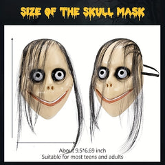 Halloween Mask Scary Long Hair Role Playing Clown Costume
