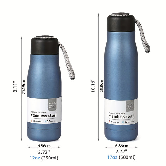 17oz Insulated Steel Water Bottle Strap Lid Keeps Drinks Cold