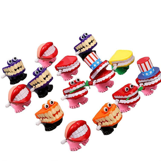 Jumping Teeth Wind Up Toy Fun Novelty Teeth Winding Eyes Jumping Toys