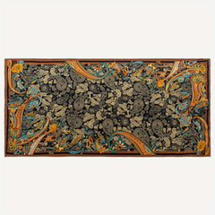 Boho Paisley Flower Print Scarf Satin Head Wrap Silky Shawl