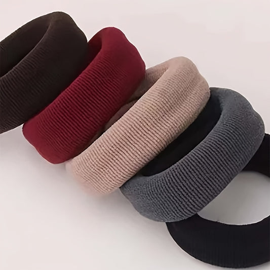 5pcs Seamless Rubber Band Style Solid Hair Tie Ponytail Hair Rope