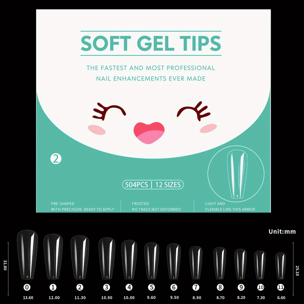 504 pcs Soft Gel Nails Tips for Long Lasting Natural Looking Nails