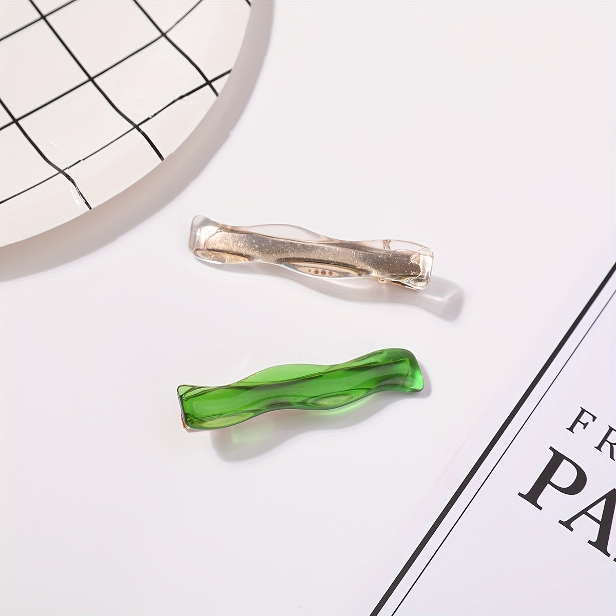 2pcs Women's Wavy Hair Clip Side Clip Bangs Clip Barrette Hair Accessory
