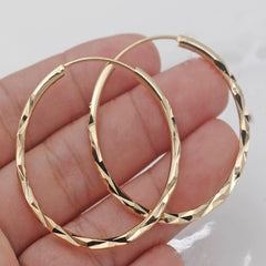 Golden Big Circle Hoop Earrings 18K Plated Jewelry For Women