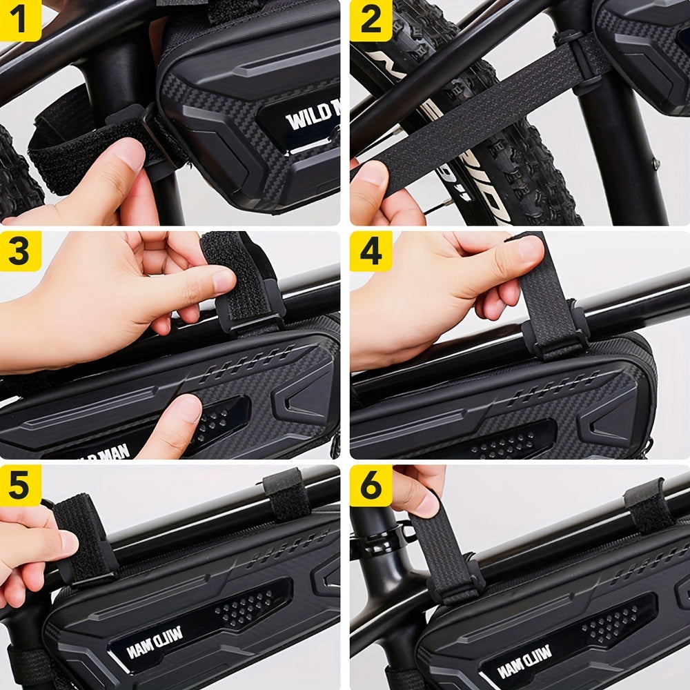 Double Sided Open Bicycle Triangle Bag Hard Shell Mountain Bike Front Beam Bag