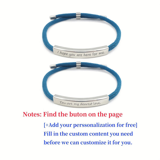 Custom Stainless Steel Braided Pet Bracelet with Engraved Name