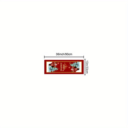 Linen Table Runner Santa Claus Pattern Christmas Table Runner