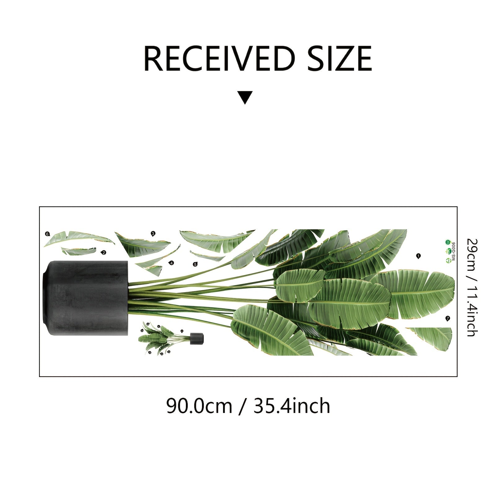 Tropical Green Plant Wall Decals - Removable Bonsai Decals